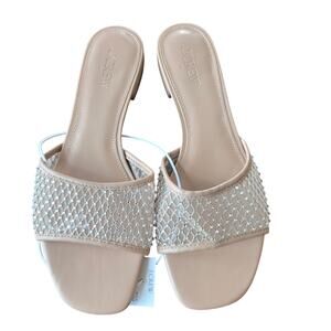 J. Crew Factory Rhinestone Mesh Slide Sandals Size 8 NWOB